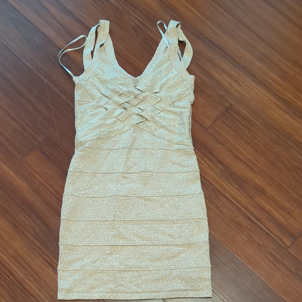 Forever 21 Gold Shimmer Mini Dress
